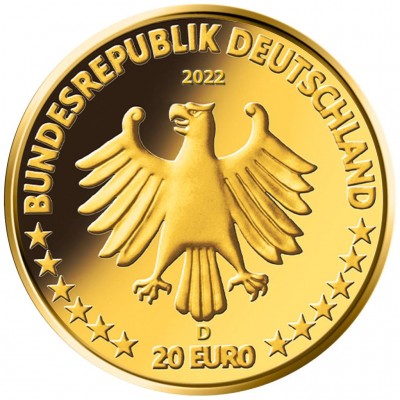 ALLEMAGNE 20 EURO Or Phoque Gris 2022 UNC ⏰