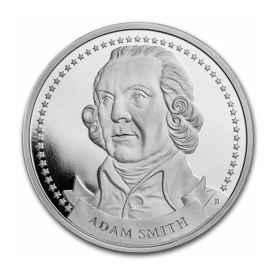 Médaille Argent 999/1000 1 Once Fondateurs de la Liberté Adam Smith