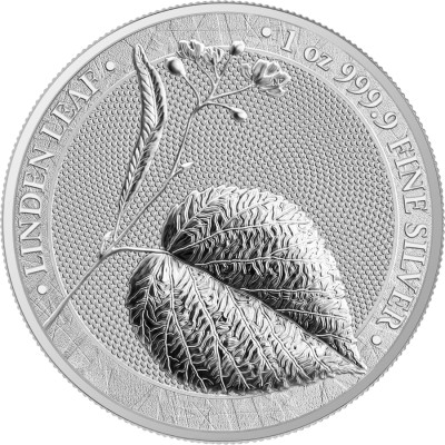 Médaille 5 Mark Argent 999/1000 1 Once Feuille de Tilleul 2022 ⏰