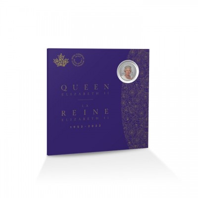 CANADA 5 Dollars Argent Portrait Coloré Reine Elizabeth II 2022