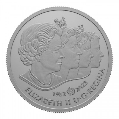 CANADA 5 Dollars Argent Portrait Coloré Reine Elizabeth II 2022