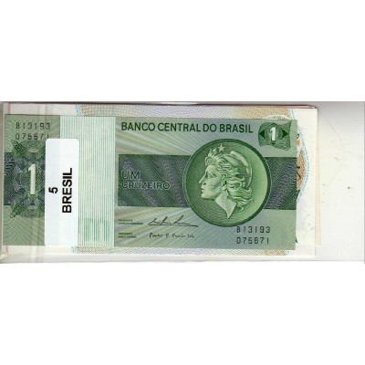 Lot de 5 billets de Banque neufs du Brésil tous différents