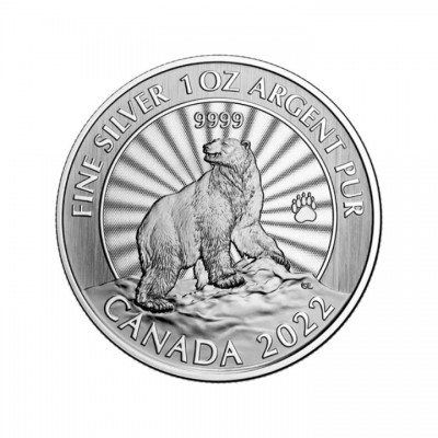 CANADA 5 Dollars Argent 1 Once Ours Polaire Majestueux 2022