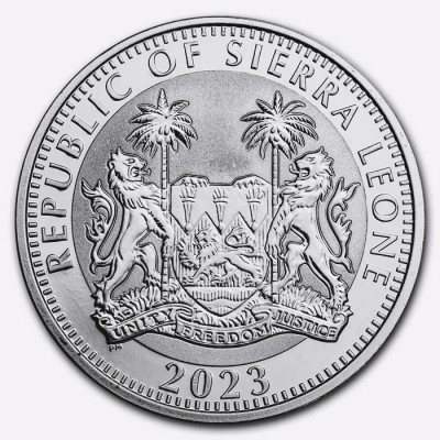 SIERRA LEONE 1 Dollar Argent 1 Once Big Five Eléphant 2023