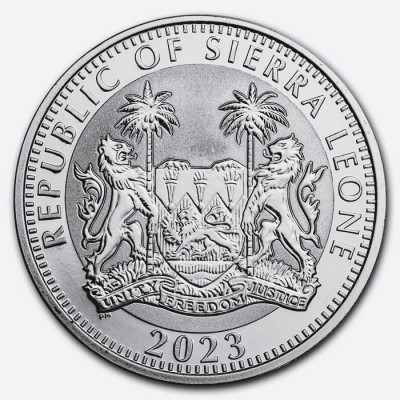SIERRA LEONE 1 Dollar Argent 1 Once Big Five Eléphant 2023 ⏰
