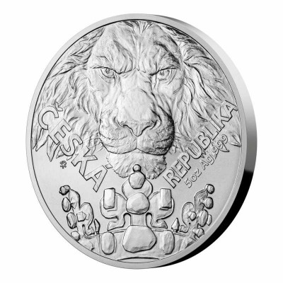 NIUE 10 Dollars Argent 5 Onces Lion Tchèque 2023