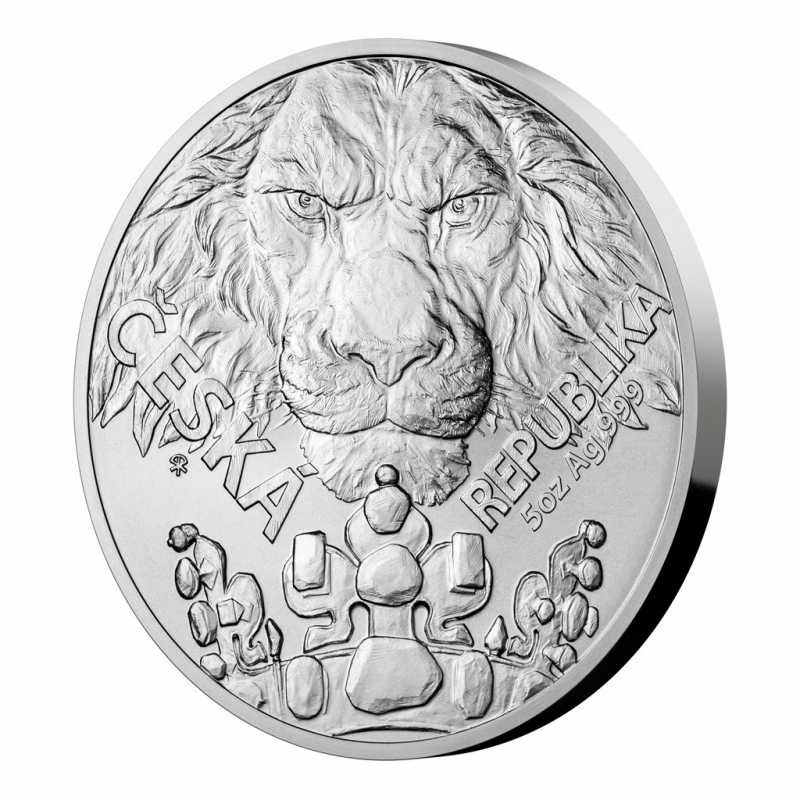 NIUE 5 Dollars Argent 5 Onces Lion Tchèque 2023 ⏰