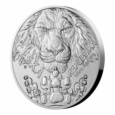 NIUE 25 Dollars Argent 10 Onces Lion Tchèque 2023 ⏰