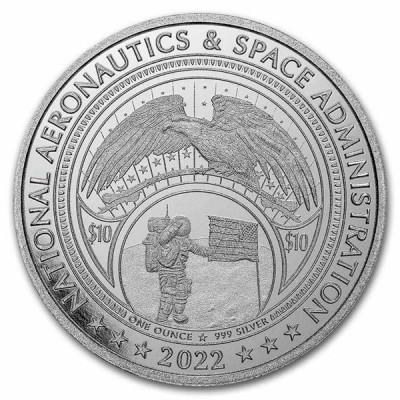 Médaille 10 Dollars Argent 1 Once NASA Logo 2022 ⏰