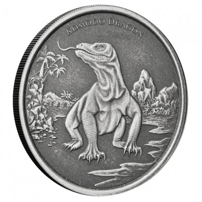 TOKELAU 2 Dollars Argent 1 Once Antique Dragon de Komodo 2022 ⏰