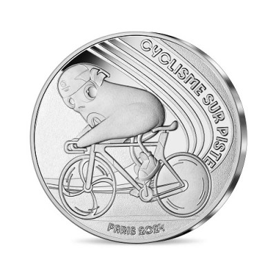 FRANCE Collection JO 2024 10 Euros Argent 2023 Cyclisme sur Piste 8/18