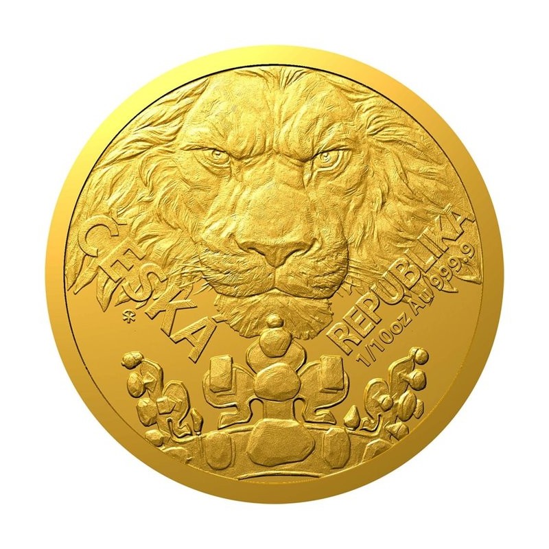 NIUE 5 Dollars Or 1/10 Once Lion Tchèque 2023