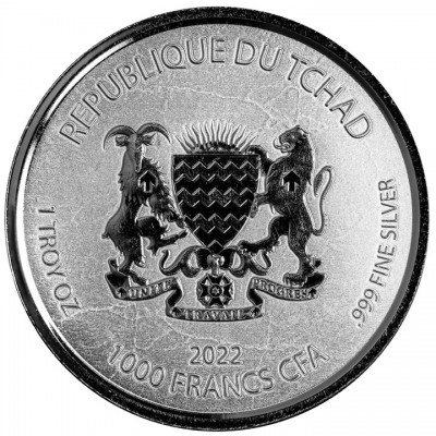 TCHAD 1 000 Francs Argent 1 Once Dieux Egyptiens KEK 2022