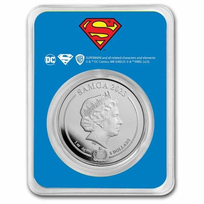SAMOA 5 Dollars Argent 1Once Superman Couleur 2023