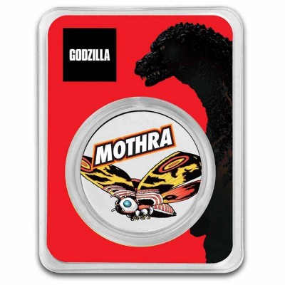 NIUE 2 Dollars Argent 1 Once Godzilla VS Mothra Couleur 2023
