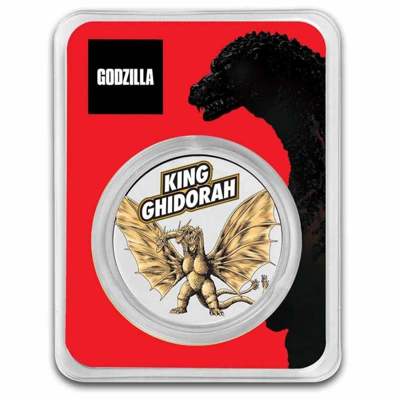 NIUE 2 Dollars Argent 1 Once Godzilla VS Ghidorah Couleur 2023