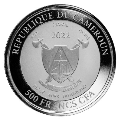 CAMEROUN 500 Francs Argent 1 Once Mandrill 2022