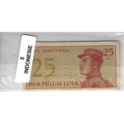 Lot de 5 billets de Banque neufs d'Indonésie tous différents