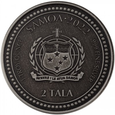 ILES SAMOA 2 Tala Argent 1 Once Antique Dragon des Mers 2022 ⏰