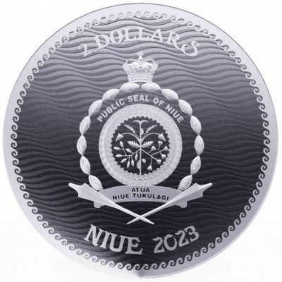 NIUE 2 Dollars Argent 1 Once Barbe Noire Jolly Roger 2023 ⏰