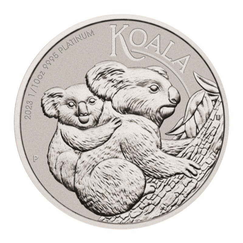 AUSTRALIE 15 Dollars Platine 1/10 Once Koala 2023