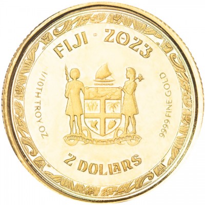 FIDJI 2 Dollars Or 1/10 Once Carpe Koi 2023 ⏰