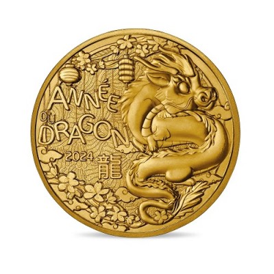 FRANCE 1/4 euro Commémorative Année du Dragon 2024