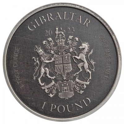 GIBRALTAR 1 Livre Argent Antique 1 Once Lady Justice 2023 ⏰