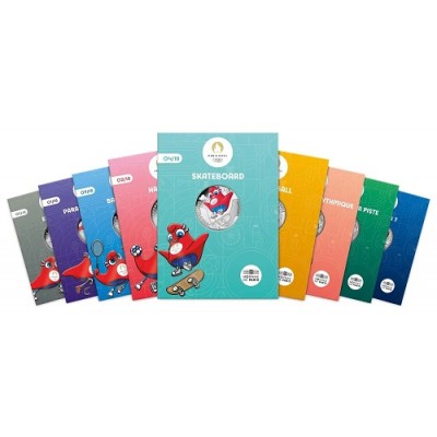 FRANCE Collection JO 2024 18 x 10 Euros Argent 2023 Vague 1 et 2