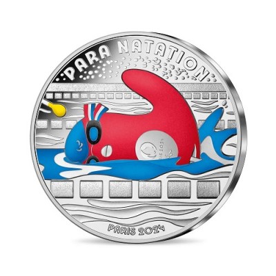 FRANCE Collection JO 2024 10 Euros Argent 2023 Para Natation 10/18 ⏰