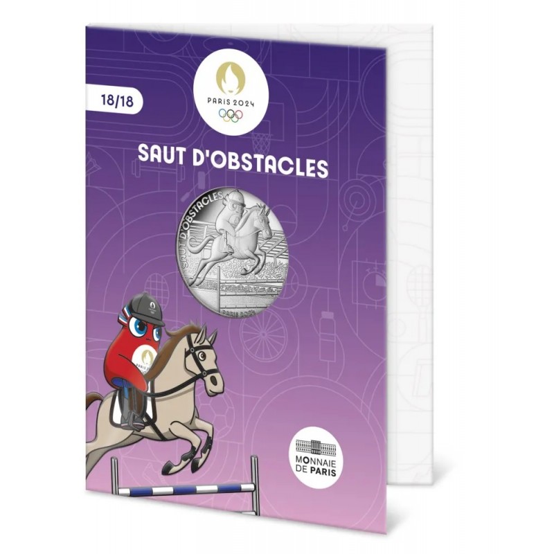 FRANCE Collection JO 2024 10 Euros Argent 2023 Saut d'Obstacles 18/18 ⏰