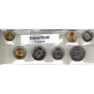 Equateur série de 7 pièces de monnaie