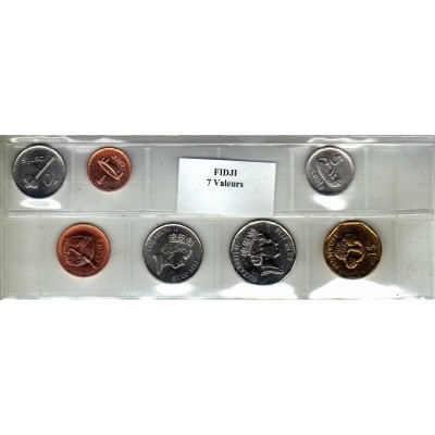 Iles Fidji série de 7 pièces de monnaie