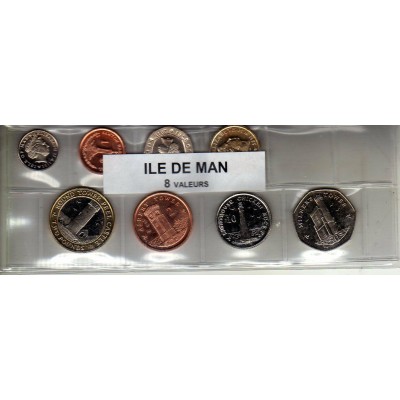 Ile de Man série de 8 pièces de monnaie