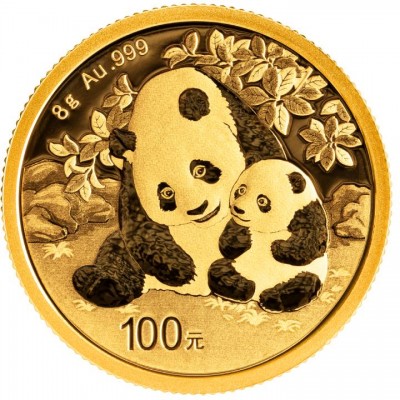 CHINE 100 Yuan Or 8 grammes Panda 2024 ⏰