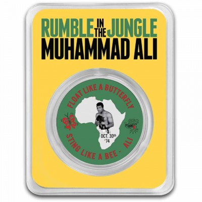 NIUE 2 Dollars Argent 1 Once Blister Couleur ALI Rumble in the Jungle 2023