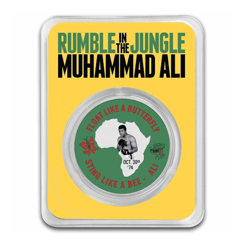 NIUE 2 Dollars Argent 1 Once Blister Couleur ALI Rumble in the Jungle 2023 ⏰