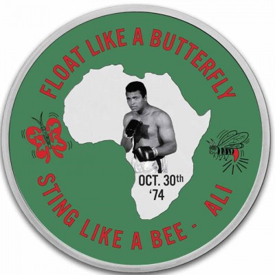 NIUE 2 Dollars Argent 1 Once Blister Couleur ALI Rumble in the Jungle 2023 ⏰