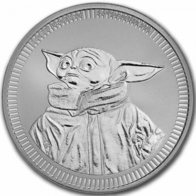 NIUE 2 Dollars Argent 1 Once Grogu Baby Yoda 2023 ⏰