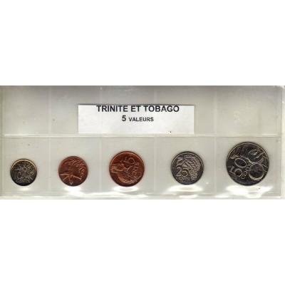 Trinité et Tobago série de 5 pièces de monnaie