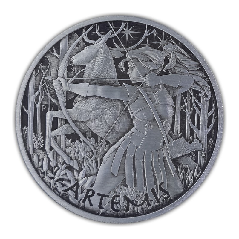 TUVALU 1 Dollar Argent 1 Once Antique Dieux de l'Olympe Artemis 2023