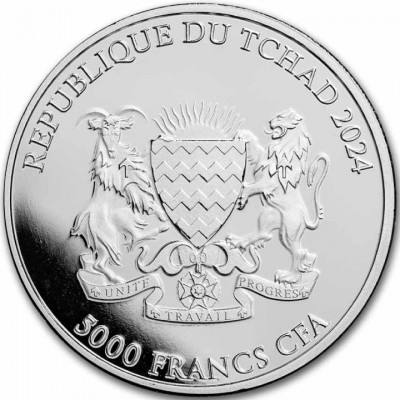 TCHAD 5000 Francs Argent 1 Once Chouette Stygienne 2024 ⏰
