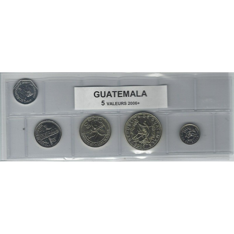 Guatemala série de 5 pièces de monnaie