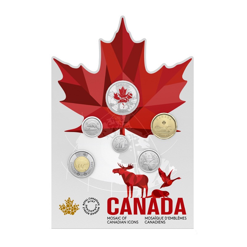 CANADA Mosaïque d'icônes canadiennes 6 pièces 2023 ⏰