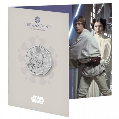 GRANDE BRETAGNE 50 Pence Star Wars Luke Skywalker et la Princesse Leia 2023 ⏰