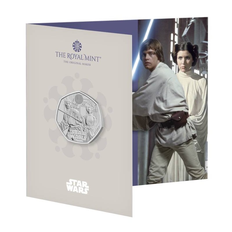 GRANDE BRETAGNE 50 Pence Star Wars Luke Skywalker et la Princesse Leia 2023 ⏰