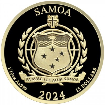 SAMOA 15 Dollars Or 1/10 Once Aigle Royal 2024