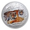 CAMBODGE 3 000 Riels Argent 1 Once Coloré Tigres Disparus 2024 ⏰