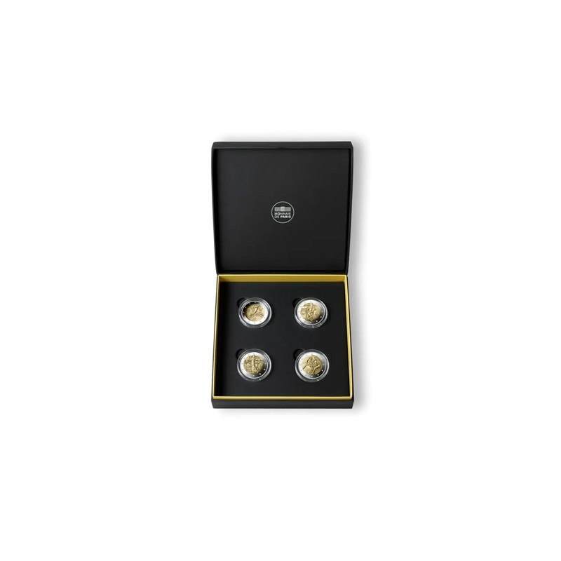 FRANCE Coffret + 4 x 2 euro BE Commémorative JO 2024 Série Sport ⏰
