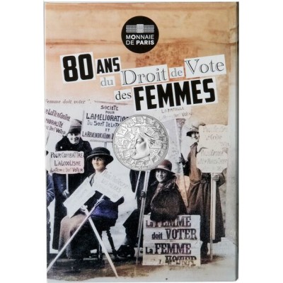 FRANCE 10 Euro Argent 80 Ans du Droit de Vote des Femmes 2024 UNC